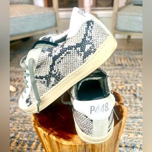 New in box P448 Gray and Silver snakeskin. Size 36